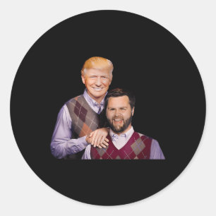 Trump Vance 2024 Brothers Funny Parody Trump J D V Runder Aufkleber