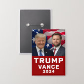 Trump Vance 2024 Button (Vorderseite/Rückseite)