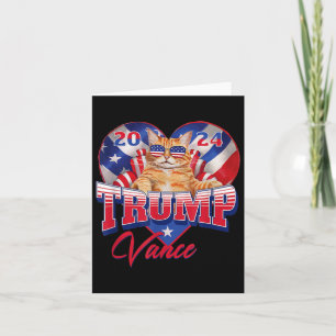 Trump Vance 2024 Cat Heart US Politischer Präsiden Karte