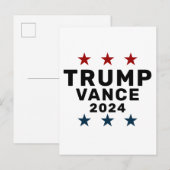 Trump Vance 2024 Classic Star Einladungspostkarte (Vorne/Hinten)