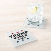 Trump Vance 2024 Classic Star Glasuntersetzer (Schrägansicht)
