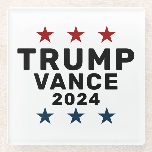 Trump Vance 2024 Classic Star Glasuntersetzer (Vorderseite)