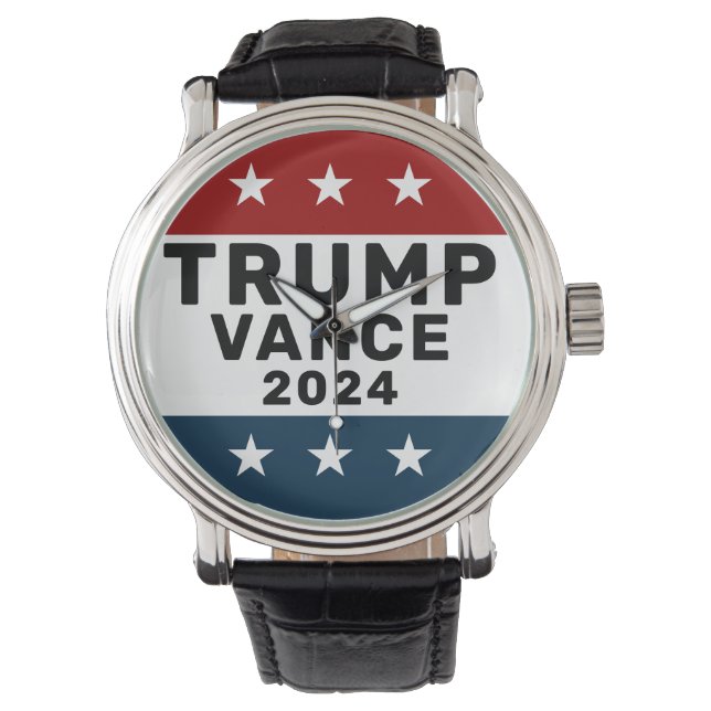 Trump Vance 2024 Classic Star Pinback Armbanduhr (Vorderseite)