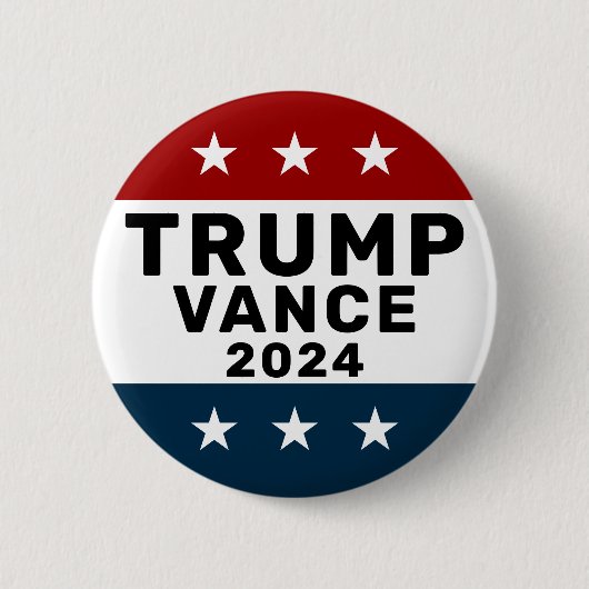 Trump Vance 2024 Classic Star Pinback Button (Vorderseite)