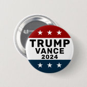 Trump Vance 2024 Classic Star Pinback Button (Vorne & Hinten)