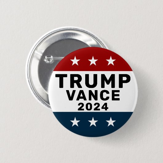 Trump Vance 2024 Classic Star Pinback Button (Vorne & Hinten)