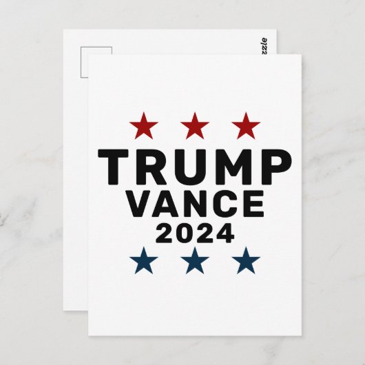 Trump Vance 2024 Classic Star Postkarte (Vorne/Hinten)