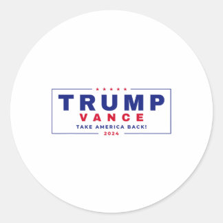 Trump Vance 2024 Donald Trump J.d. Vance Take Amer Runder Aufkleber