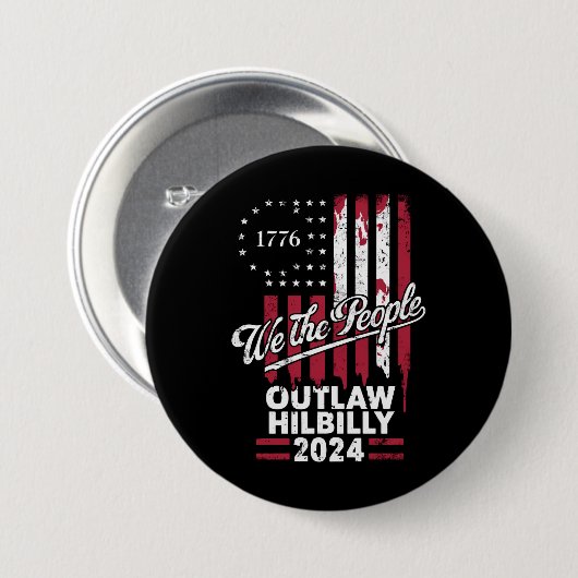 Trump Vance 2024 Donald Trump verwirft Hillbilly Button (Vorne & Hinten)