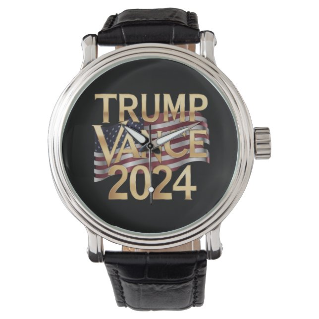 Trump Vance 2024: Eine kühne Vision für Amerika Armbanduhr (Vorderseite)