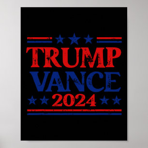 Trump Vance 2024 Flag Patriotische US-Sterne Strei Poster