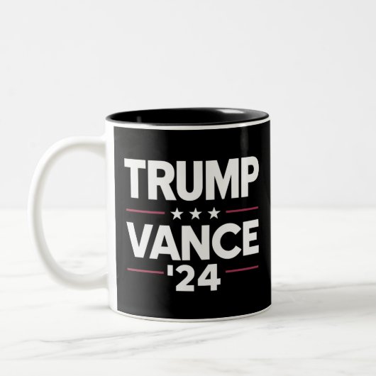 Trump Vance 2024 für die Präsidentschaftswahl in d Zweifarbige Tasse (Links)