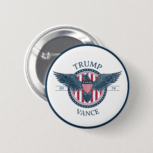 Trump Vance 2024 für Präsident Button (Vorne & Hinten)