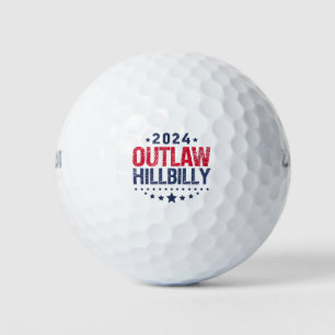 Trump Vance 2024 Gesetzloser Hillbilly US-Flagge Golfball