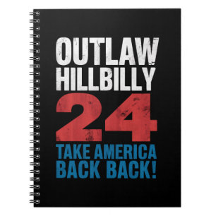 Trump Vance 2024 Gesetzloser Hillbilly US Flagge i Notizblock