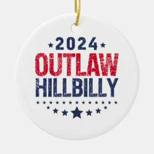 Trump Vance 2024 Gesetzloser Hillbilly US-Flagge Keramik Ornament