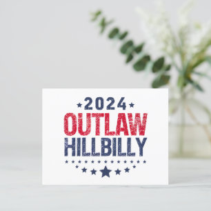 Trump Vance 2024 Gesetzloser Hinterwäldler US-Flag Postkarte