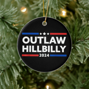 Trump Vance 2024 J.D. Vance Outlaw Hillbilly Keramik Ornament