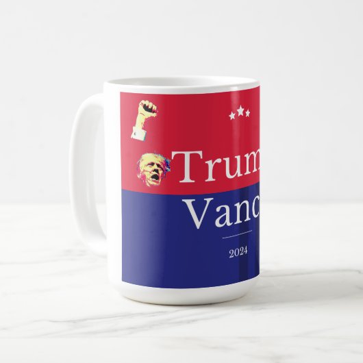 Trump Vance 2024 Kaffeetasse (Vorderseite Links)