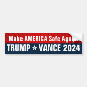 Trump Vance 2024 macht Amerika wieder SAFE Autoaufkleber (Vorne)