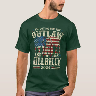 Trump Vance 2024 Outlaw Hillbilly USA Flag T-Shirt