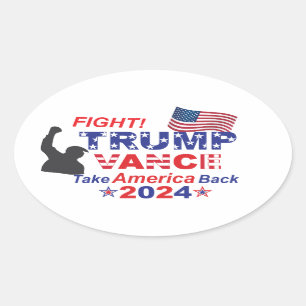 TRUMP VANCE 2024 OVALER AUFKLEBER