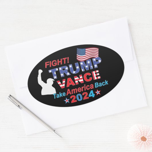 TRUMP VANCE 2024 OVALER AUFKLEBER (Umschlag)
