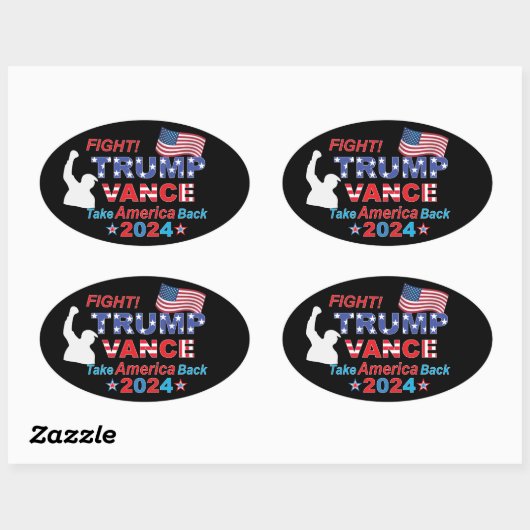 TRUMP VANCE 2024 OVALER AUFKLEBER (Blatt)
