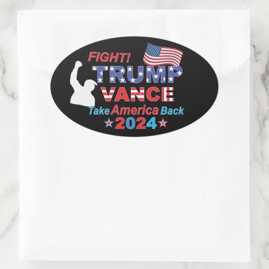 TRUMP VANCE 2024 OVALER AUFKLEBER (Tasche)