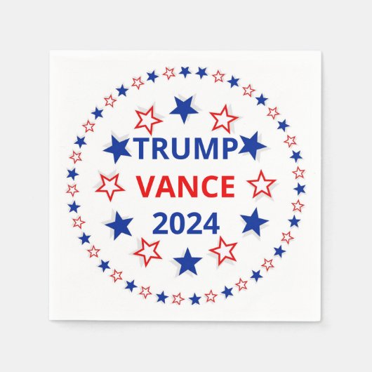 Trump, Vance 2024 Paper Napkins, Standard Cocktail Serviette (Vorderseite)