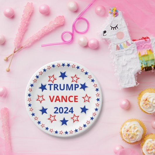 Trump, Vance 2024 Paper Plate Pappteller (Party)