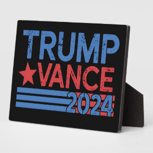 Trump Vance 2024 Präsident 47 USA Vintage Fotoplatte
