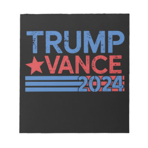 Trump Vance 2024 Präsident 47 USA Vintage Notizblock