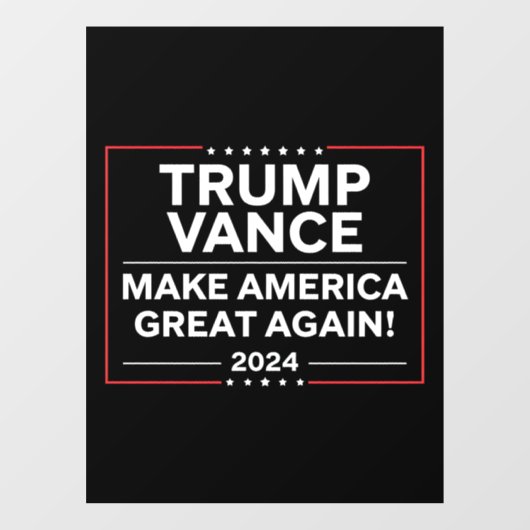 Trump Vance 2024 Präsident JD Vance Vice MAGA Fensteraufkleber (Blatt)