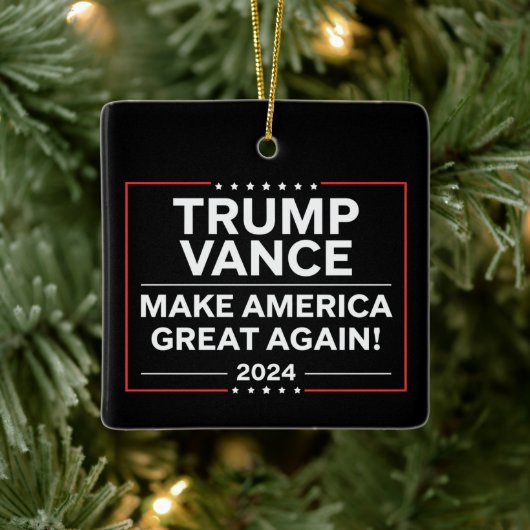 Trump Vance 2024 Präsident JD Vance Vice MAGA Keramikornament (Baum)