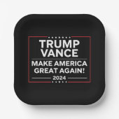 Trump Vance 2024 Präsident JD Vance Vice MAGA Pappteller (Vorderseite)