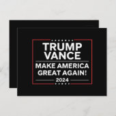 Trump Vance 2024 Präsident JD Vance Vice MAGA Postkarte (Vorne/Hinten)