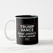 Trump Vance 2024 Präsident JD Vance Vice MAGA Zweifarbige Tasse (Links)