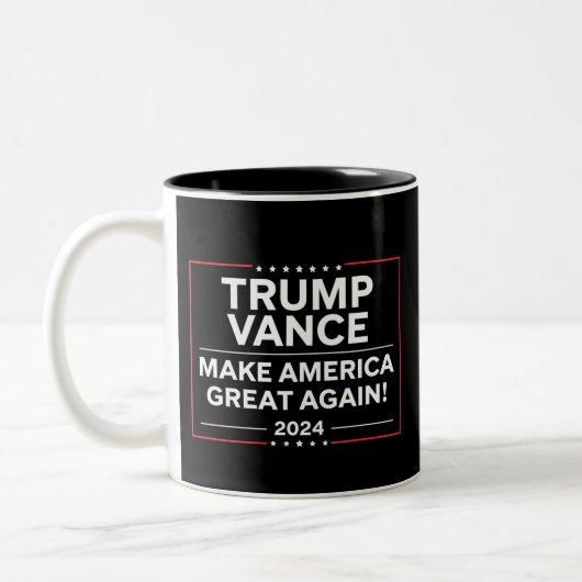 Trump Vance 2024 Präsident JD Vance Vice MAGA Zweifarbige Tasse (Links)