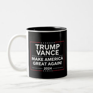 Trump Vance 2024 Präsident JD Vance Vize MAGA Zweifarbige Tasse