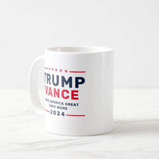 Trump Vance 2024 Präsident Kaffeetasse (Vorderseite Links)