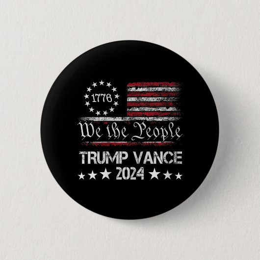 Trump Vance 2024 Präsident Trump Unterstützer Button (Vorderseite)