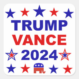 Trump Vance 2024 Quadratischer Aufkleber