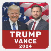 Trump Vance 2024 Quadratischer Aufkleber (Vorderseite)