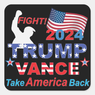 TRUMP VANCE 2024 QUADRATISCHER AUFKLEBER