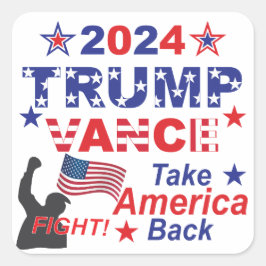 TRUMP VANCE 2024 QUADRATISCHER AUFKLEBER
