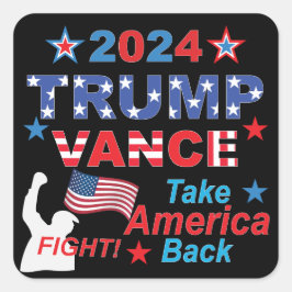 TRUMP VANCE 2024 QUADRATISCHER AUFKLEBER
