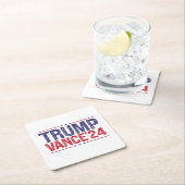 Trump Vance 2024 Rechteckiger Pappuntersetzer (Vor Ort)