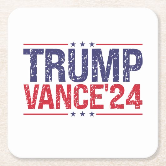 Trump Vance 2024 Rechteckiger Pappuntersetzer (Vorderseite)