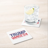 Trump Vance 2024 Rechteckiger Pappuntersetzer (Vor Ort)